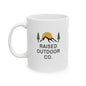 Raised Outdoor Co. Ceramic Mug – Sunrise Mountain Design